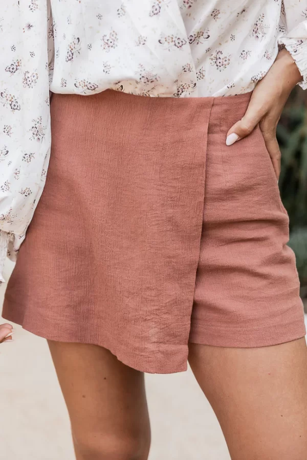 Got That Look Brown Cotton Mini Skort